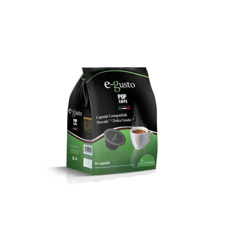 Pop Caffè Capsule E-Gusto Miscela 2 Cremoso compatibile con le Macchine da  Caffè a marchio Nescafé® Dolce Gusto® Conf 16 Pz